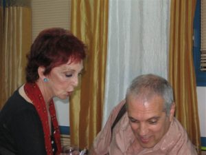 With colleague poet and songwriter Shimrit Or, 2008.