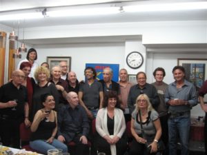 With (standing) Yair Klinger, Ori Harpaz, Hanoch Hasson, Nachum Heiman, Yizhar Cohen, Yossi Huri, Yorik Ben Daviv, Moni Amarilio, Ilana Rovina, Shimrit Or, Yaakov Hollander, Shuli Natan, Yaakov Nave and (sitting) Naomi Atias, Talma Alyagon-Roz, Yitzhak Shimoni and Edna Goren at  the Holon festival, 2008.