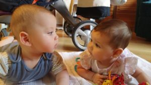 Inbar and Gur, my baby grandchildren. Inbar is Ophir’s daughter and Gur is Yannai’s son, 2017.
