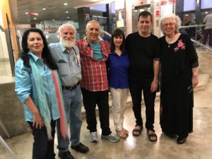 With Dr. Talila Eliram from Bar Ilan University, Moishik Linden, Nurit Hirsh, Yoram Tehar Lev and his wife, 2017.
