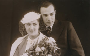 My parents on their wedding da -, Osek (Yehoshua) and Lunka (Lea from the Kalter family) Wild, 1937.