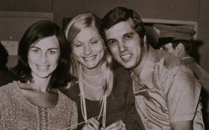 With singer Ilanit and composer Nurit Hirsh, Athens, 1971.