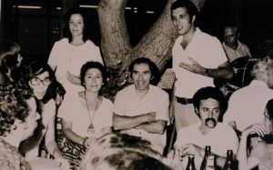 At my wedding. Standing to the left, Yael, mother of my children. Sitting – singer Ronit ofir, composer Shaike Paikov, composer Moni Amarilio with his wife then Hana, Dalit Ormian and composer NIsim shoval, Givat Haim, 1973.