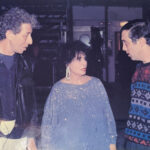 שושנה דמארי, נחום היימן ואנוכי ב- 1989 בעת הקלטת תכנית הטלויזיה של שירי השבת ושירי ירושלים של נחצ'ה.