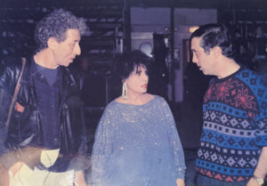 שושנה דמארי, נחום היימן ואנוכי ב- 1989
בעת הקלטת תכנית הטלויזיה של שירי השבת
ושירי ירושלים של נחצ'ה.
